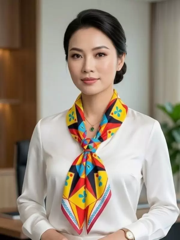 Khăn lụa tơ tằm in họa tiết nghệ thuật