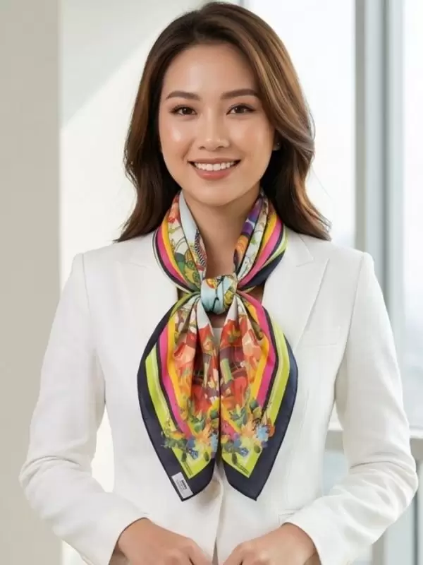 Khăn lụa tơ tằm in họa tiết nghệ thuật