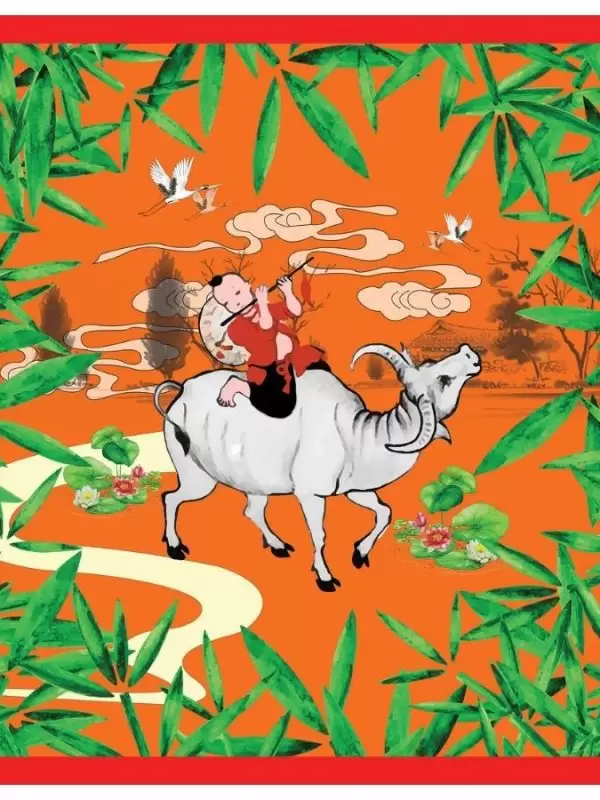 Khăn lụa tơ tằm in họa tiết nghệ thuật