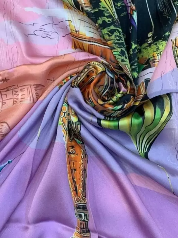 Khăn lụa tơ tằm in họa tiết nghệ thuật