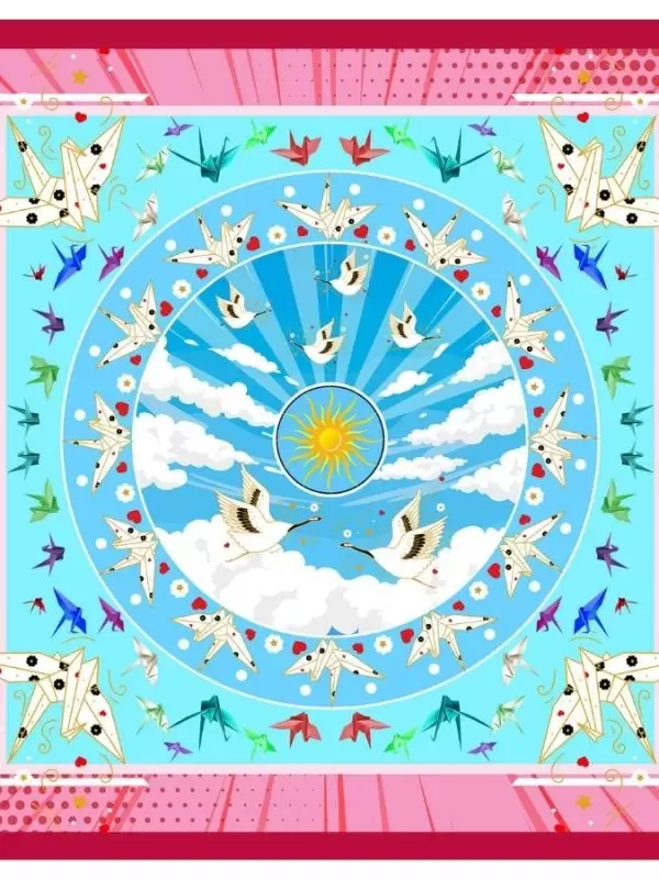 Khăn lụa tơ tằm in họa tiết nghệ thuật