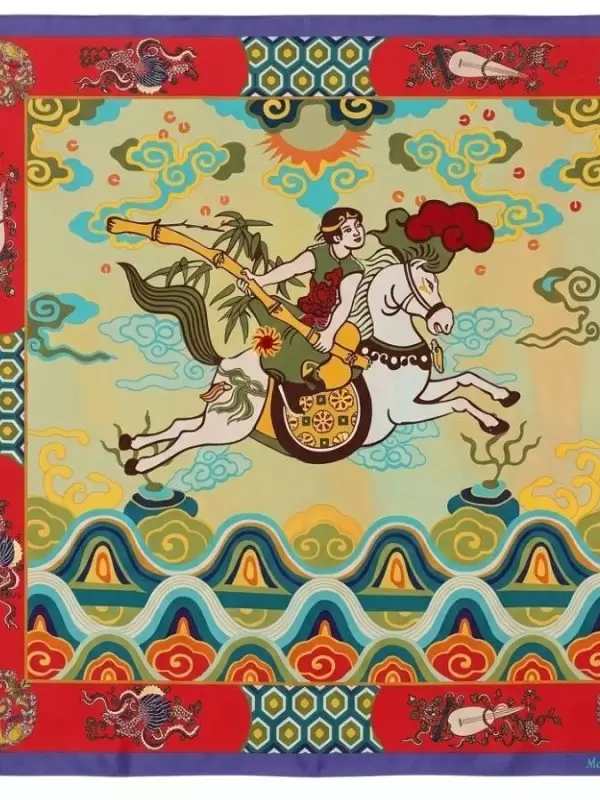 Khăn lụa tơ tằm in họa tiết nghệ thuật