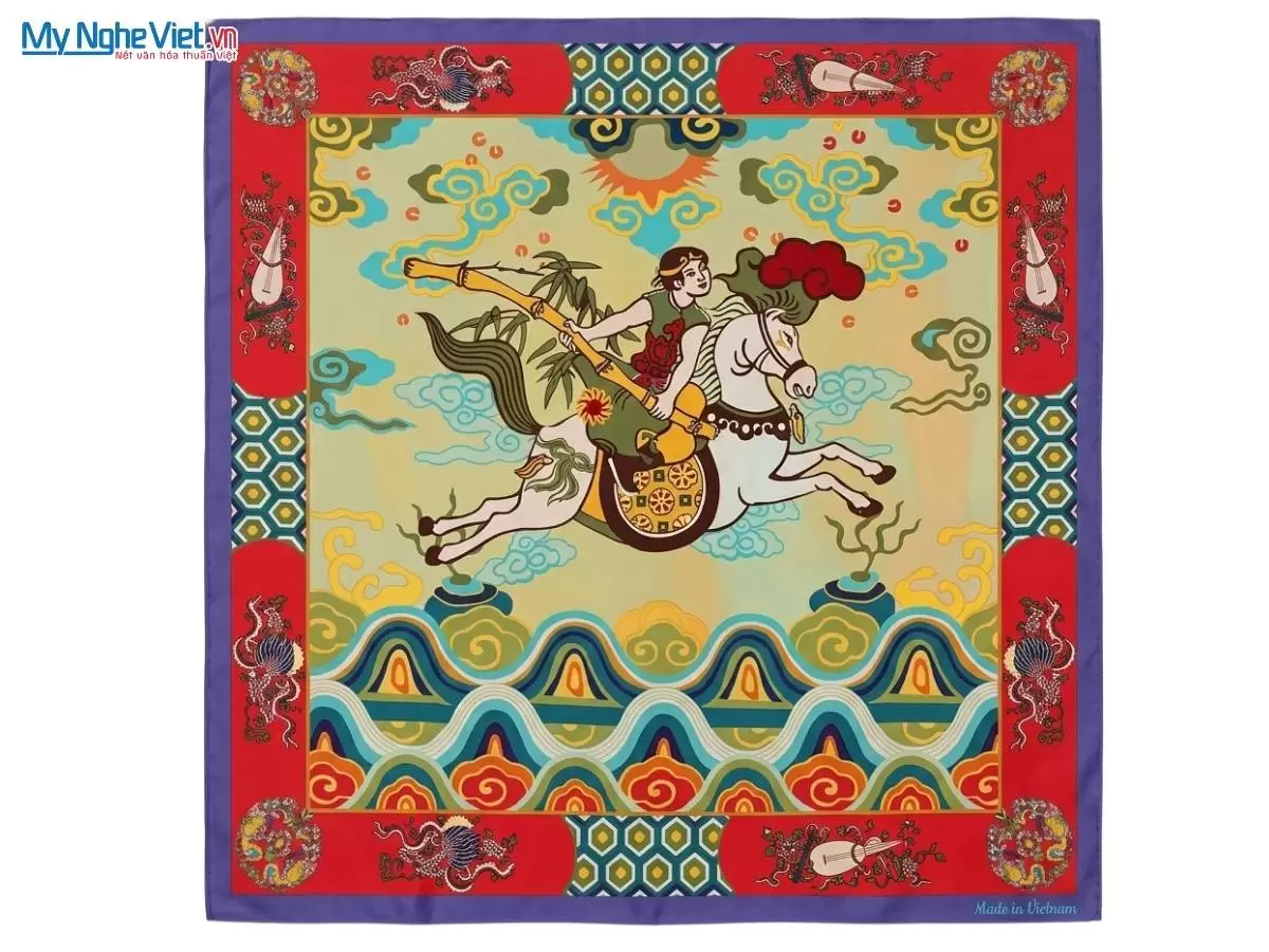 Khăn lụa tơ tằm in họa tiết nghệ thuật