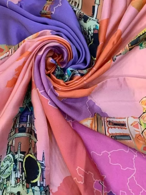 Khăn lụa tơ tằm in họa tiết nghệ thuật