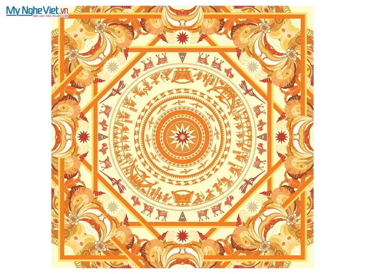 Khăn lụa tơ tằm in họa tiết nghệ thuật