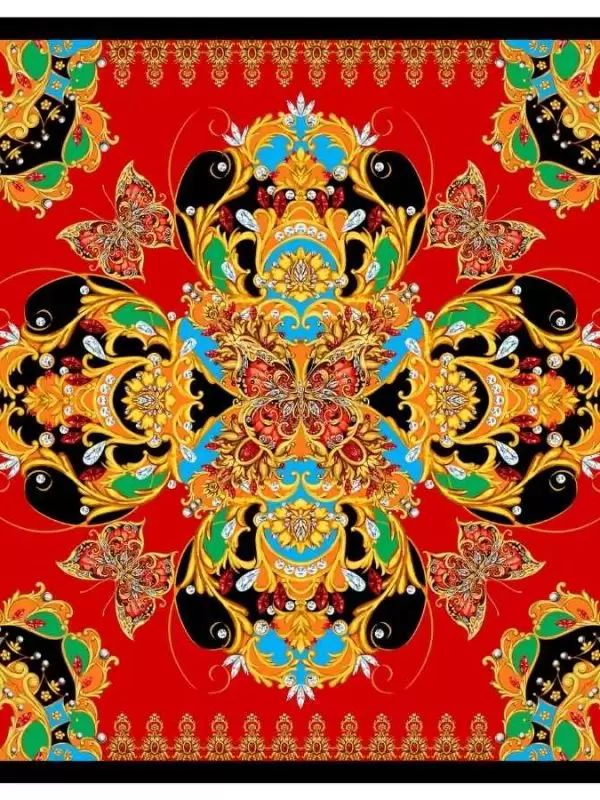 Khăn lụa tơ tằm in họa tiết nghệ thuật