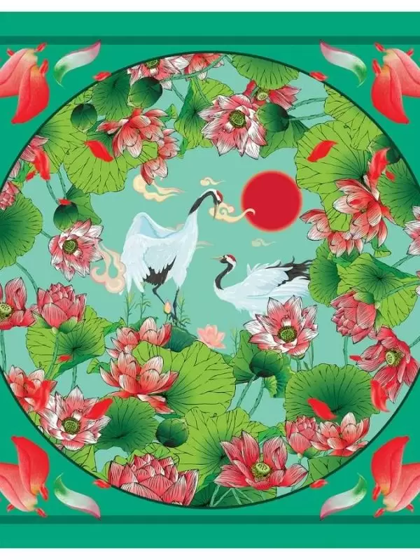 Khăn lụa tơ tằm in họa tiết nghệ thuật