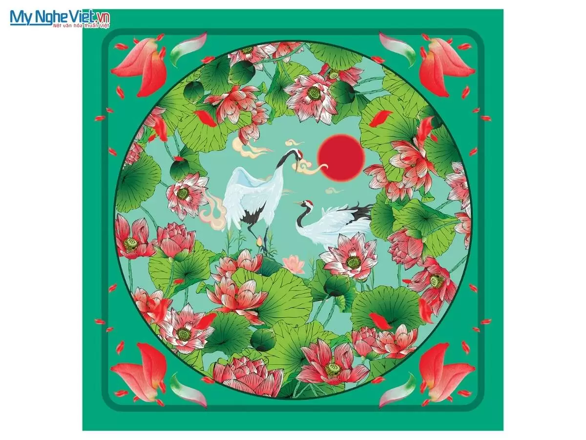 Khăn lụa tơ tằm in họa tiết nghệ thuật