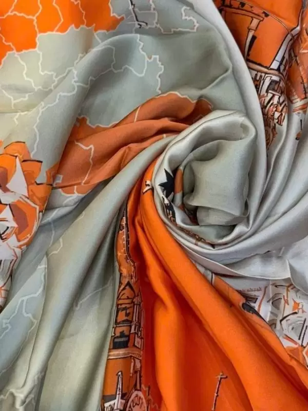 Khăn lụa tơ tằm in họa tiết nghệ thuật