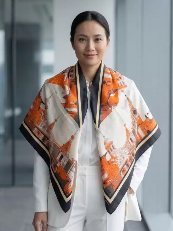 Khăn lụa tơ tằm in họa tiết nghệ thuật