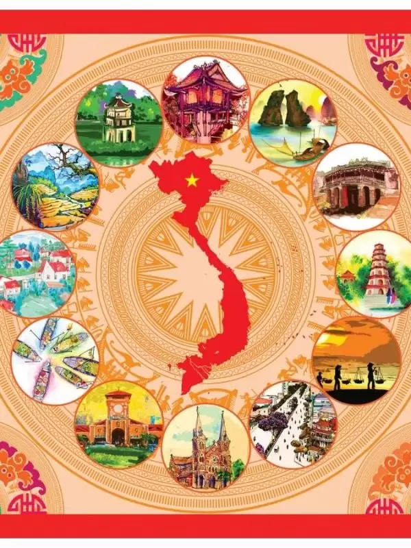 Khăn lụa tơ tằm in họa tiết nghệ thuật