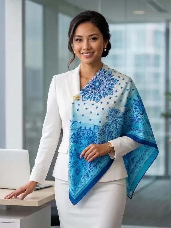 Khăn lụa tơ tằm in họa tiết nghệ thuật