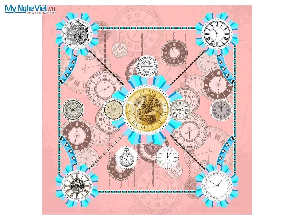 Khăn lụa tơ tằm in họa tiết nghệ thuật