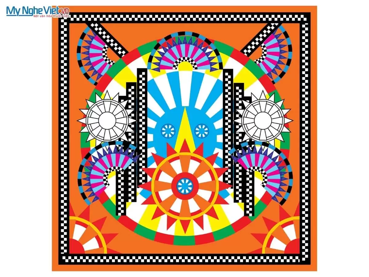 Khăn lụa tơ tằm in họa tiết nghệ thuật