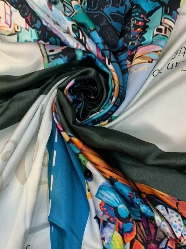 Khăn lụa tơ tằm in họa tiết nghệ thuật