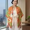 Khăn lụa tơ tằm in họa tiết nghệ thuật cao cấp