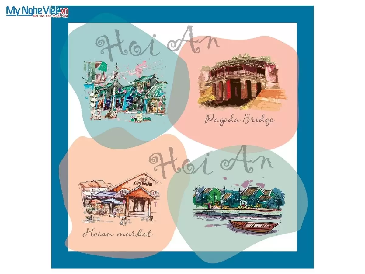 Khăn lụa tơ tằm in họa tiết nghệ thuật