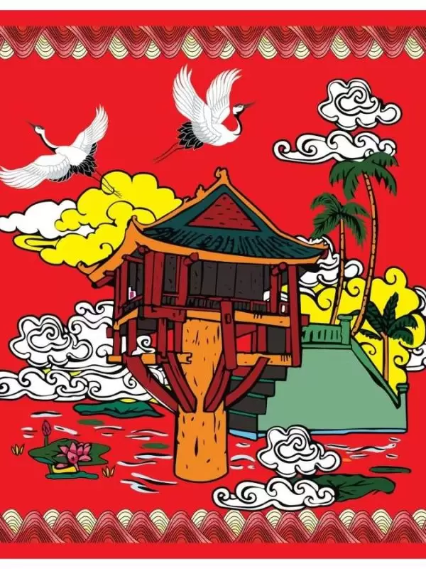 Khăn lụa tơ tằm in họa tiết nghệ thuật