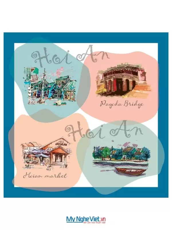 Khăn lụa tơ tằm in họa tiết nghệ thuật cao cấp