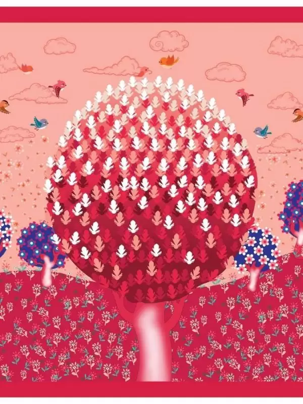 Khăn lụa tơ tằm in họa tiết nghệ thuật