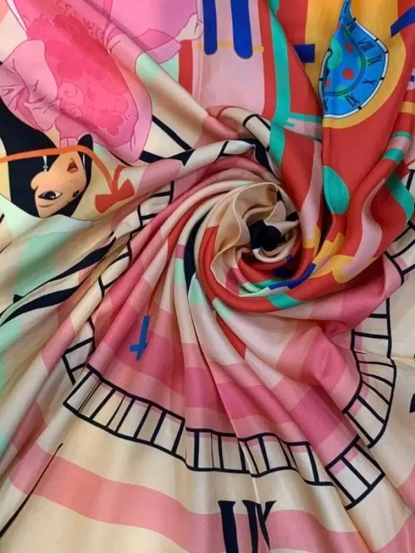 Khăn lụa tơ tằm in họa tiết nghệ thuật