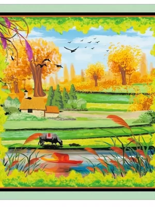 Khăn lụa tơ tằm in họa tiết nghệ thuật