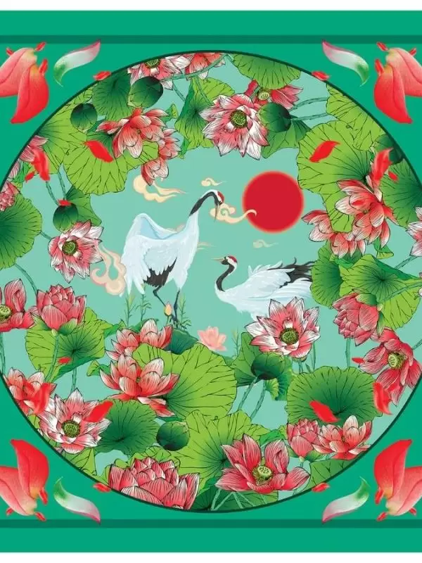 Khăn lụa tơ tằm in họa tiết nghệ thuật