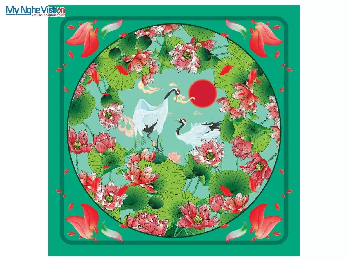 Khăn lụa tơ tằm in họa tiết nghệ thuật