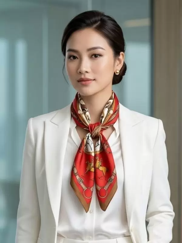 Khăn lụa tơ tằm in họa tiết nghệ thuật