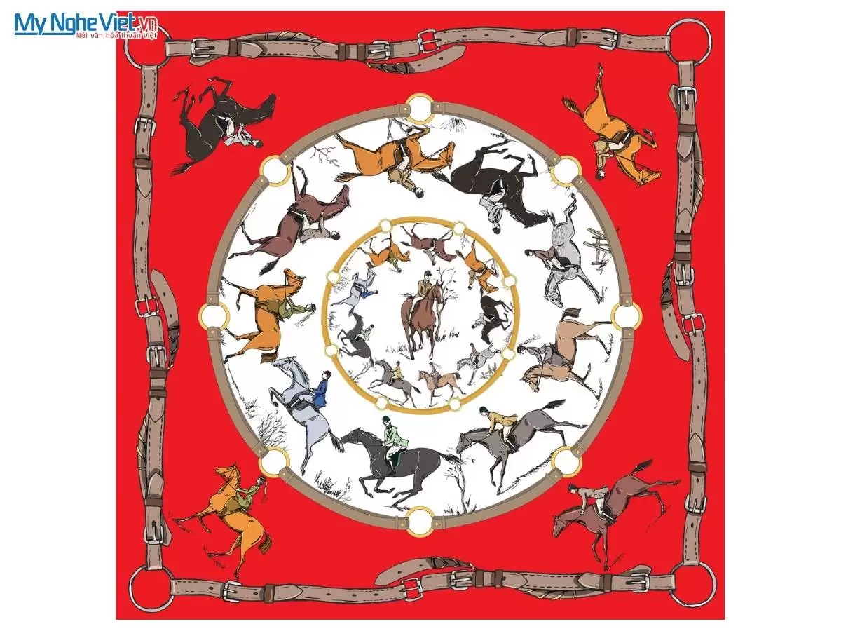 Khăn lụa tơ tằm in họa tiết nghệ thuật