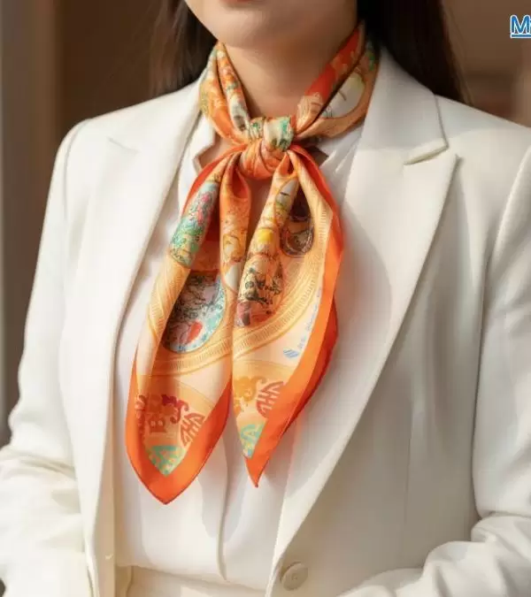 Khăn lụa tơ tằm in họa tiết nghệ thuật cao cấp