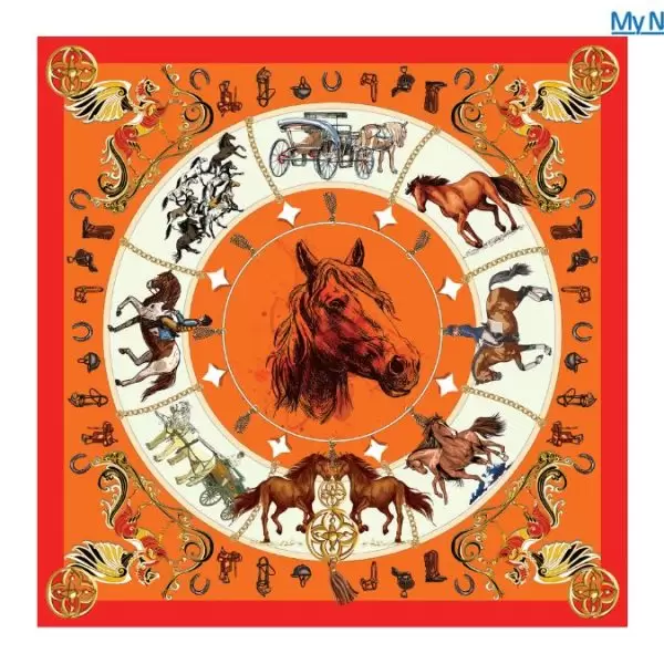 Khăn lụa tơ tằm in họa tiết nghệ thuật cao cấp