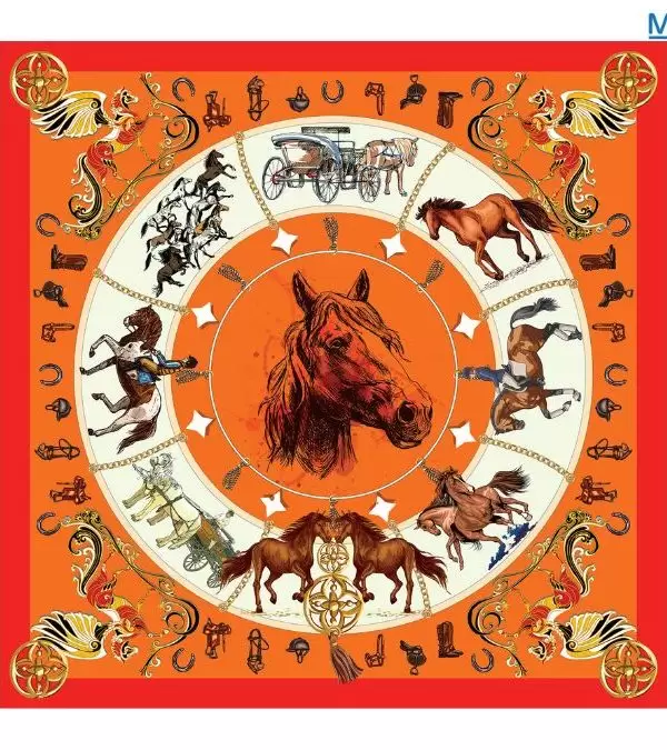 Khăn lụa tơ tằm in họa tiết nghệ thuật cao cấp