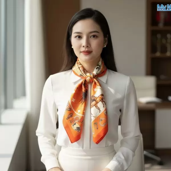 Khăn Lụa Tơ Tằm 100% Silk In Họa Tiết Nghệ Thuật