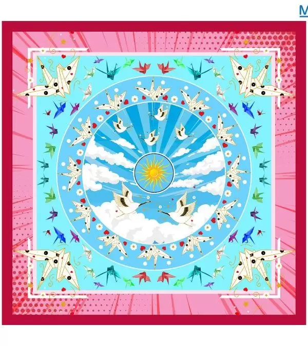 Khăn lụa tơ tằm in họa tiết nghệ thuật cao cấp