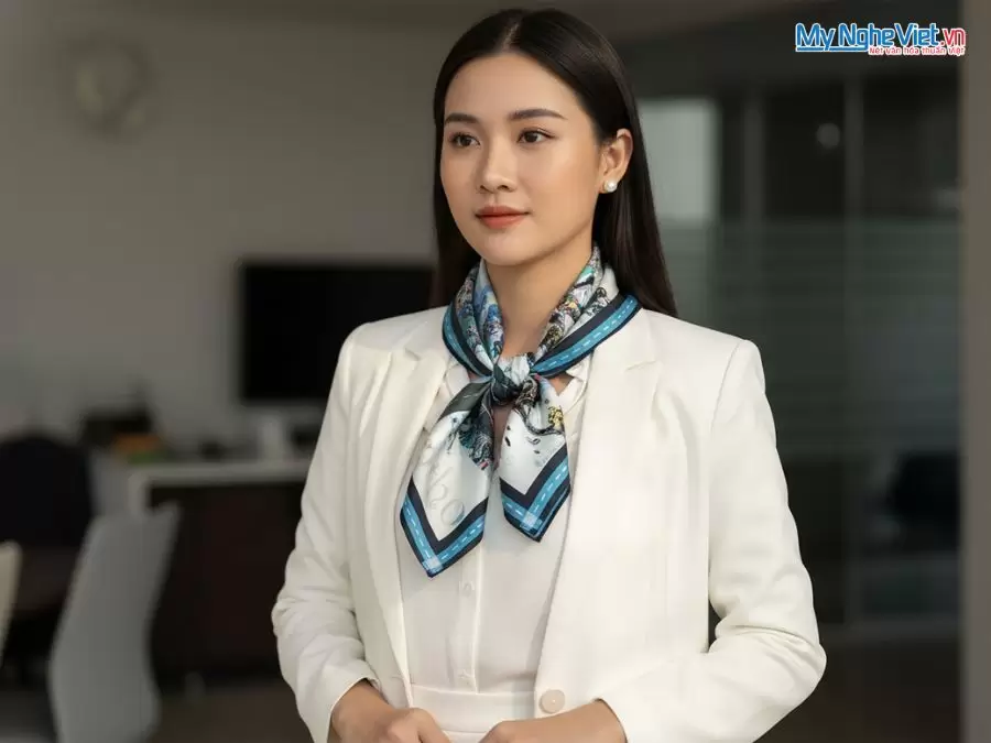 Khăn lụa tơ tằm in họa tiết nghệ thuật cao cấp