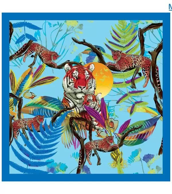 Khăn lụa tơ tằm in họa tiết nghệ thuật cao cấp