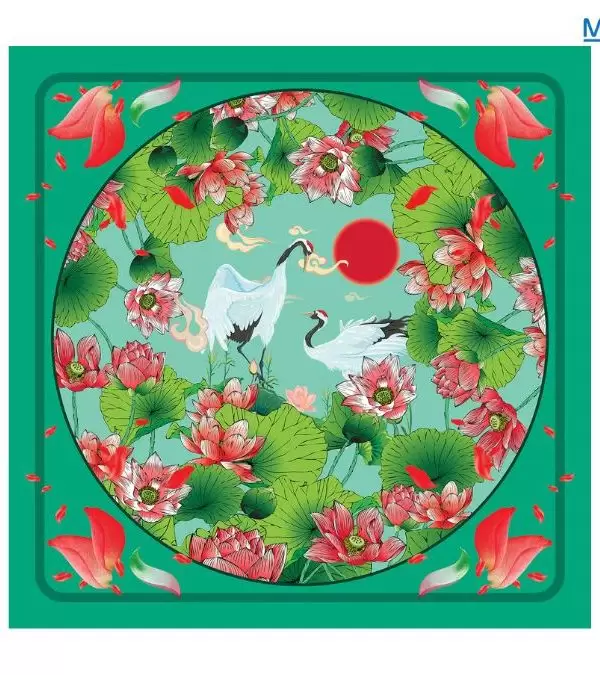 Khăn lụa tơ tằm in họa tiết nghệ thuật cao cấp