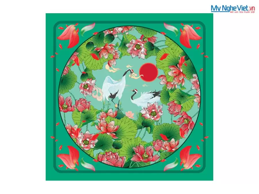 Khăn lụa tơ tằm in họa tiết nghệ thuật cao cấp