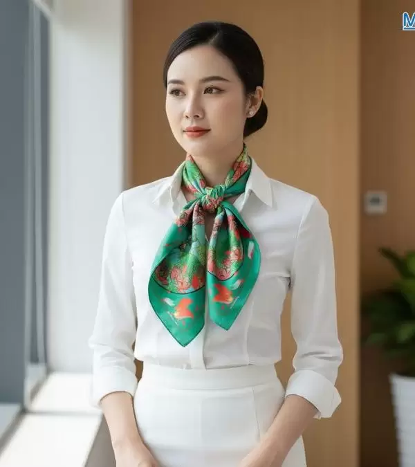 Khăn lụa tơ tằm in họa tiết nghệ thuật cao cấp