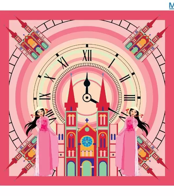 Khăn lụa tơ tằm in họa tiết nghệ thuật cao cấp