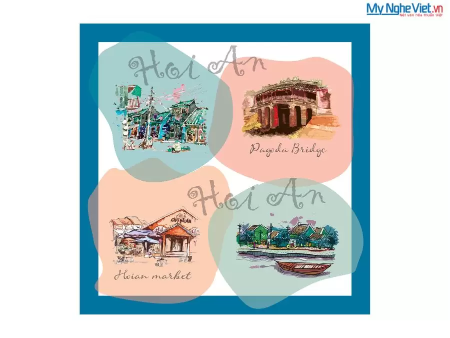 Khăn lụa tơ tằm in họa tiết nghệ thuật cao cấp