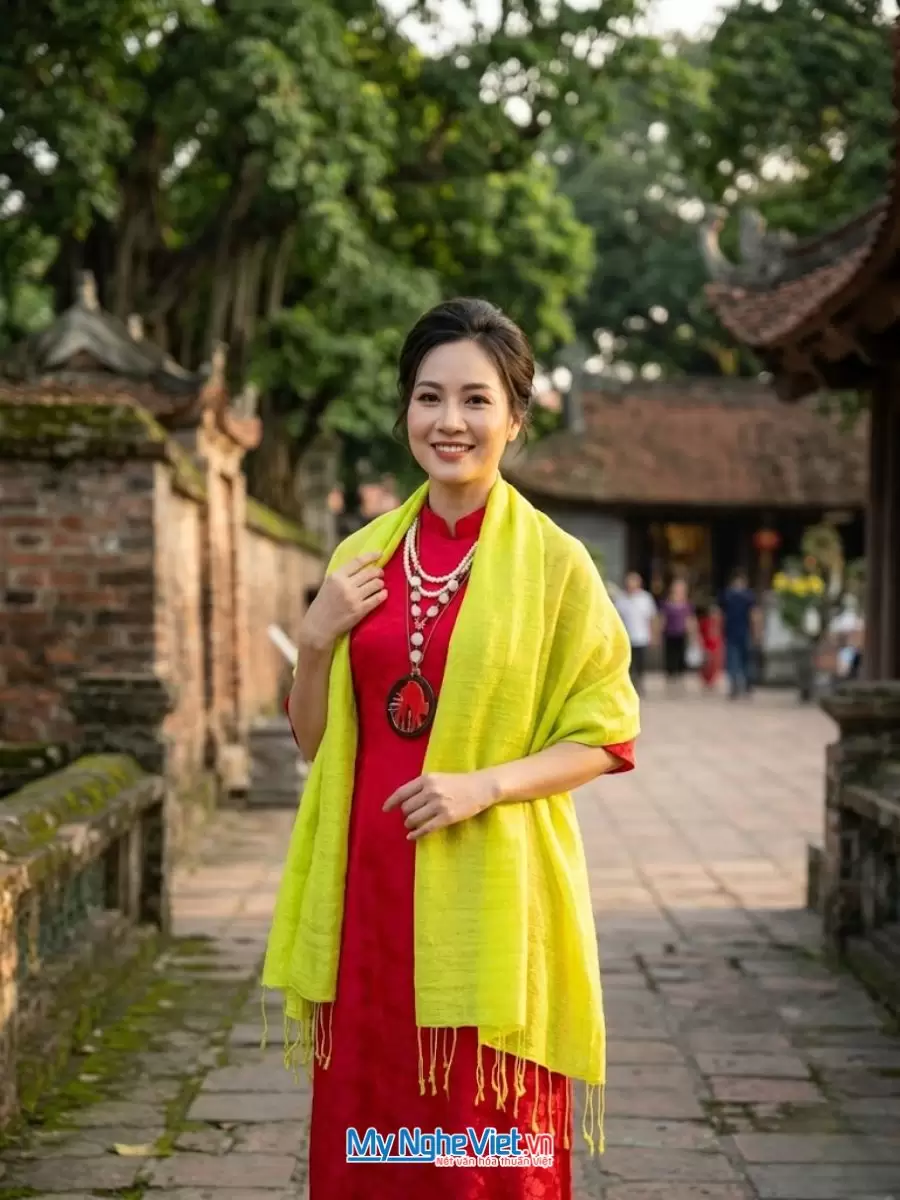 Khăn Lụa Đũi Tơ Tằm Màu Xanh 40x175cm MNV-KLTA40175-3