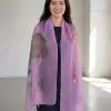 Khăn lụa tơ organza vẽ tay cao cấp
