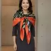 Khăn lụa tơ tằm in họa tiết 100% silk