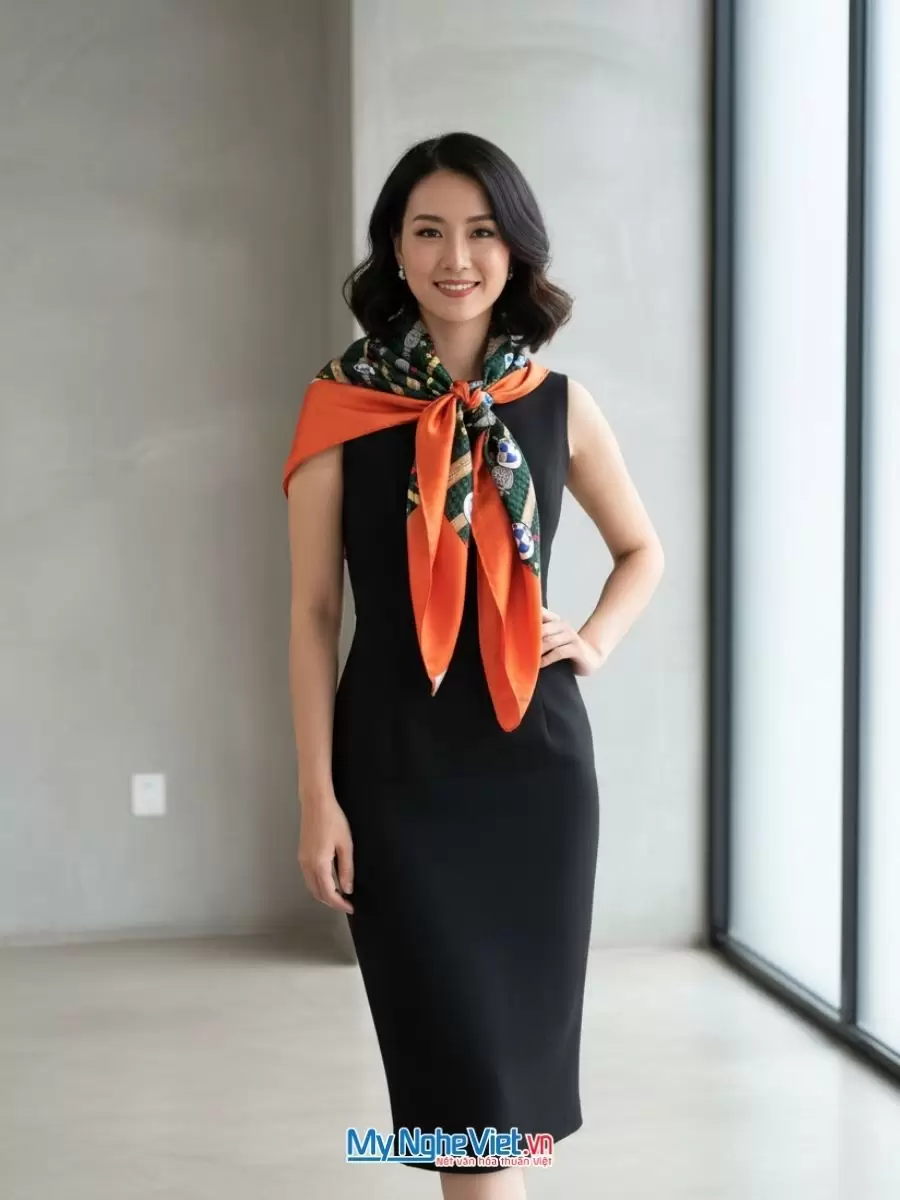Khăn lụa tơ tằm in họa tiết 100% silk