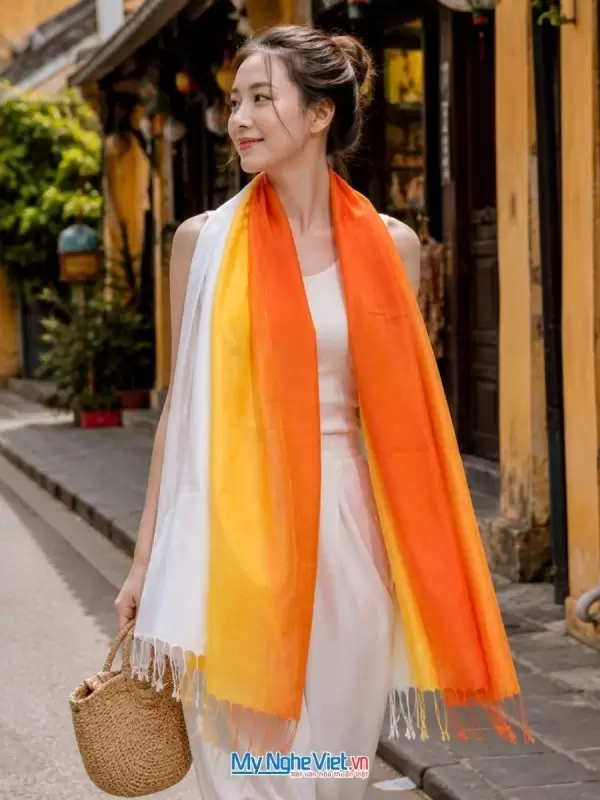 Khăn lụa tơ tằm loang 100% silk cao cấp