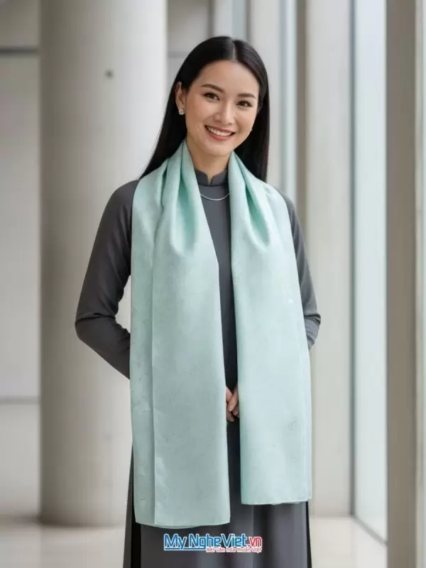 Khăn lụa tơ tằm vân cổ 100% silk