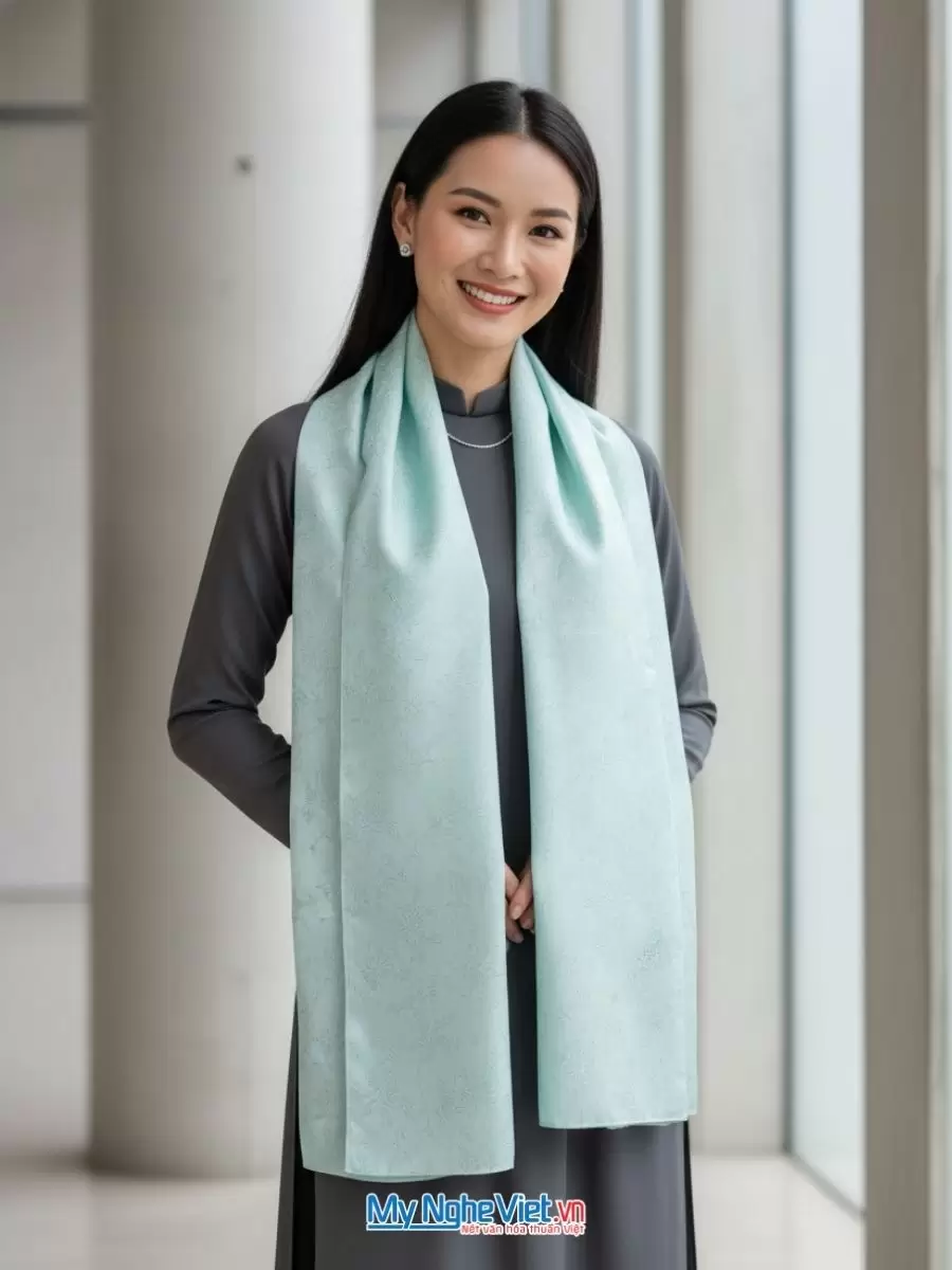 Khăn lụa tơ tằm vân cổ 100% silk