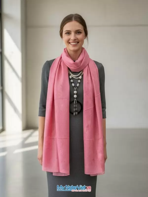 Khăn lụa tơ tằm vân cổ cao cấp 100% silk